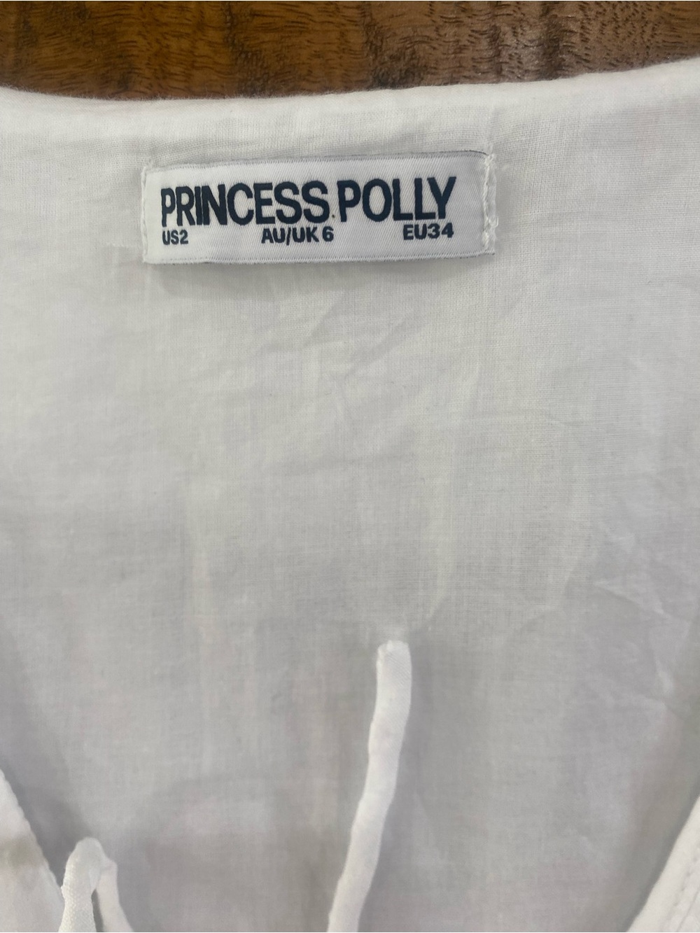 Princess Polly White Textured Tie-Front Tunic Top - Picture 7 of 11